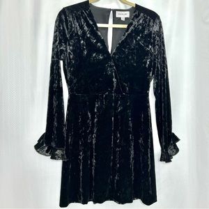 High line collective black velvet gothic mini dress